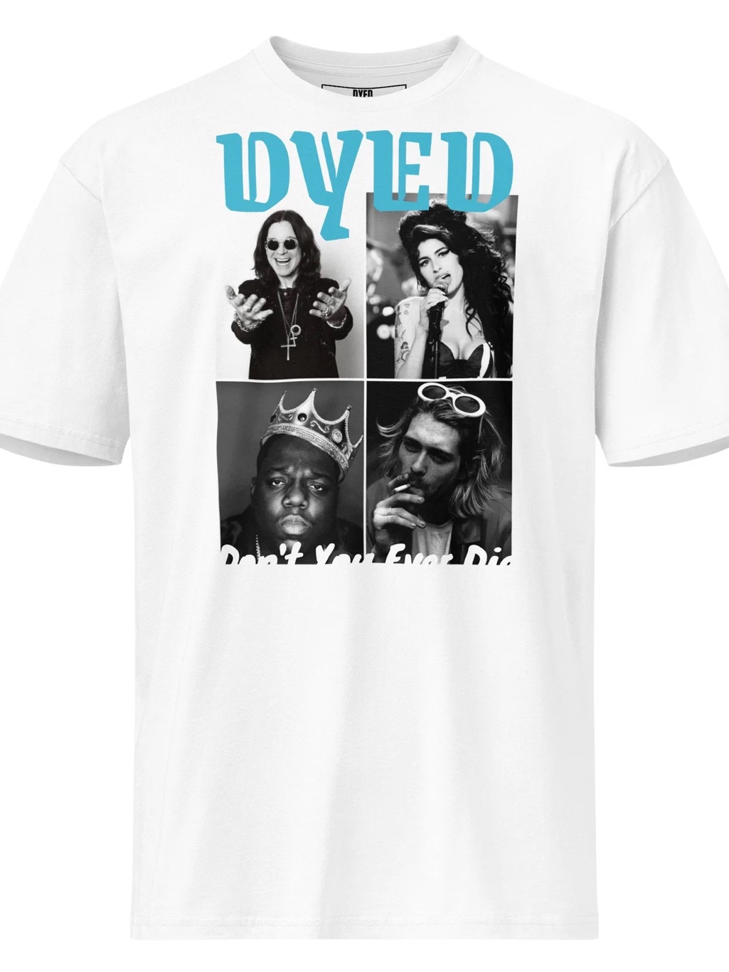 Dyed Legends White Graphic Photo-Block Tee With Blue 'Dyed' Logo